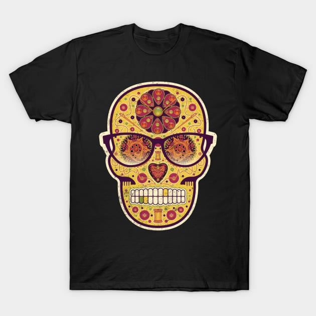 Day of the Mom Sewing Sugar Skull T-Shirt by DanielLiamGill